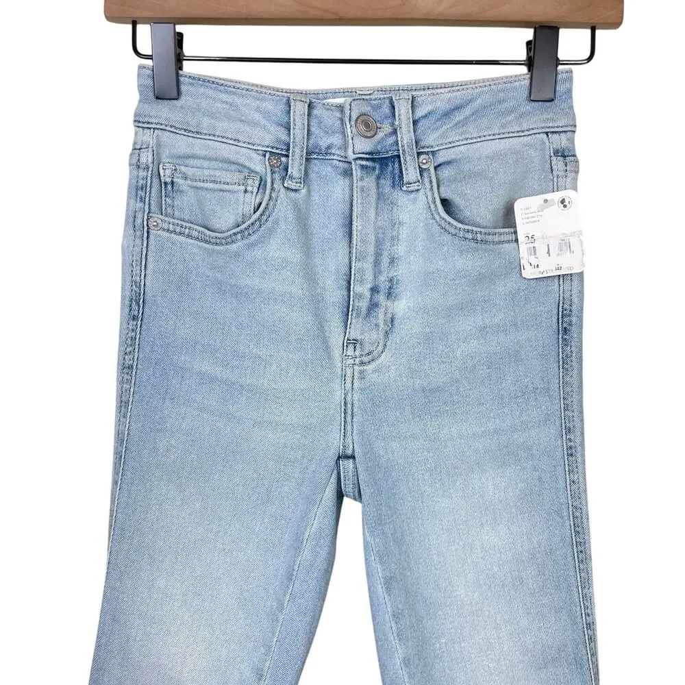 We the Free People NWT High Rise Raw Hem Light Wash Jeggings Skinny Jeans